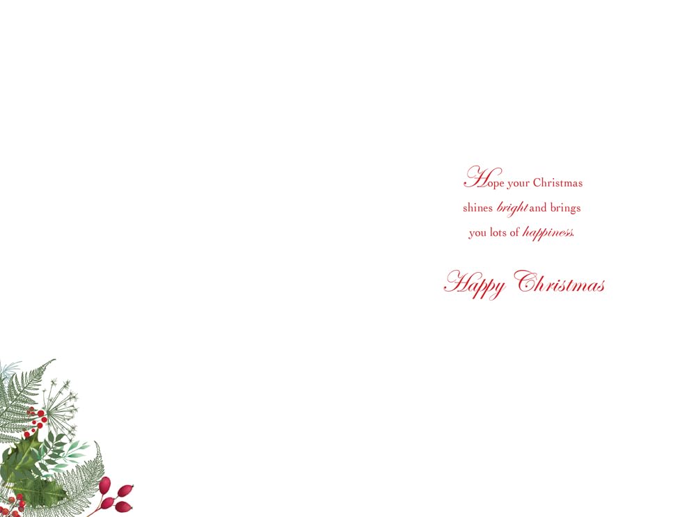 Christmas Card Son & Daughter In Law Large Robins Wreath Holly 15x23cm