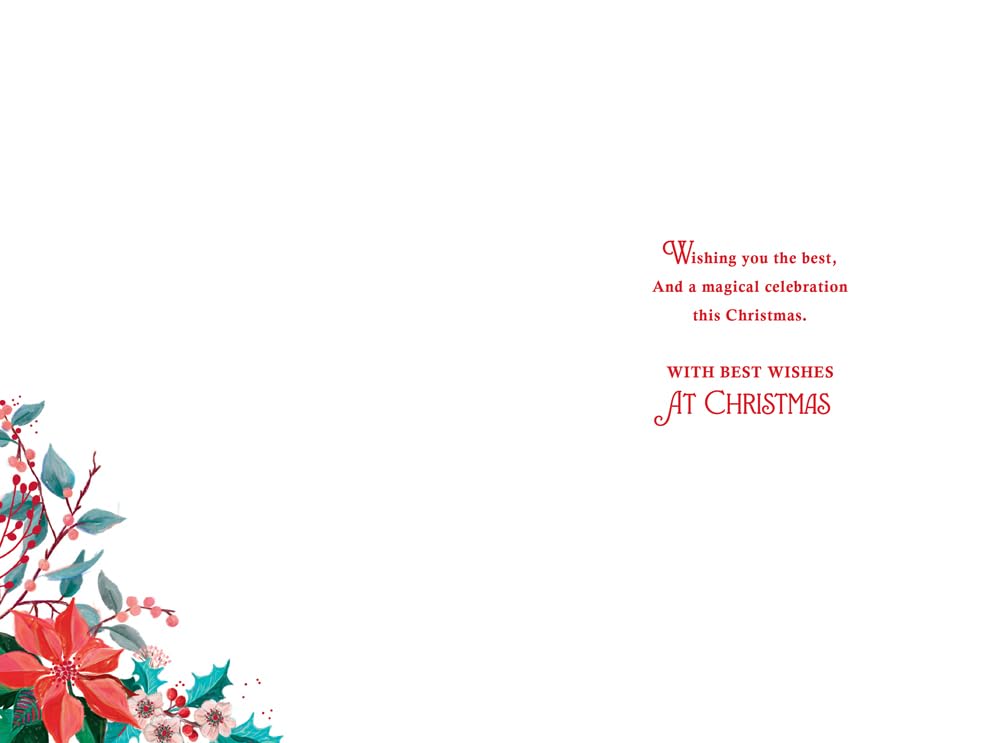 Christmas Card Special Sister & Family Large Presents Holly 15x23cm