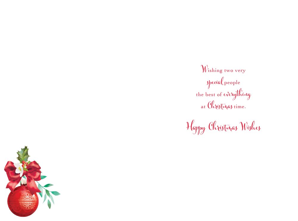 Christmas Card Special Granddaughter & FiancÃ© Large Bauble 15x23cm