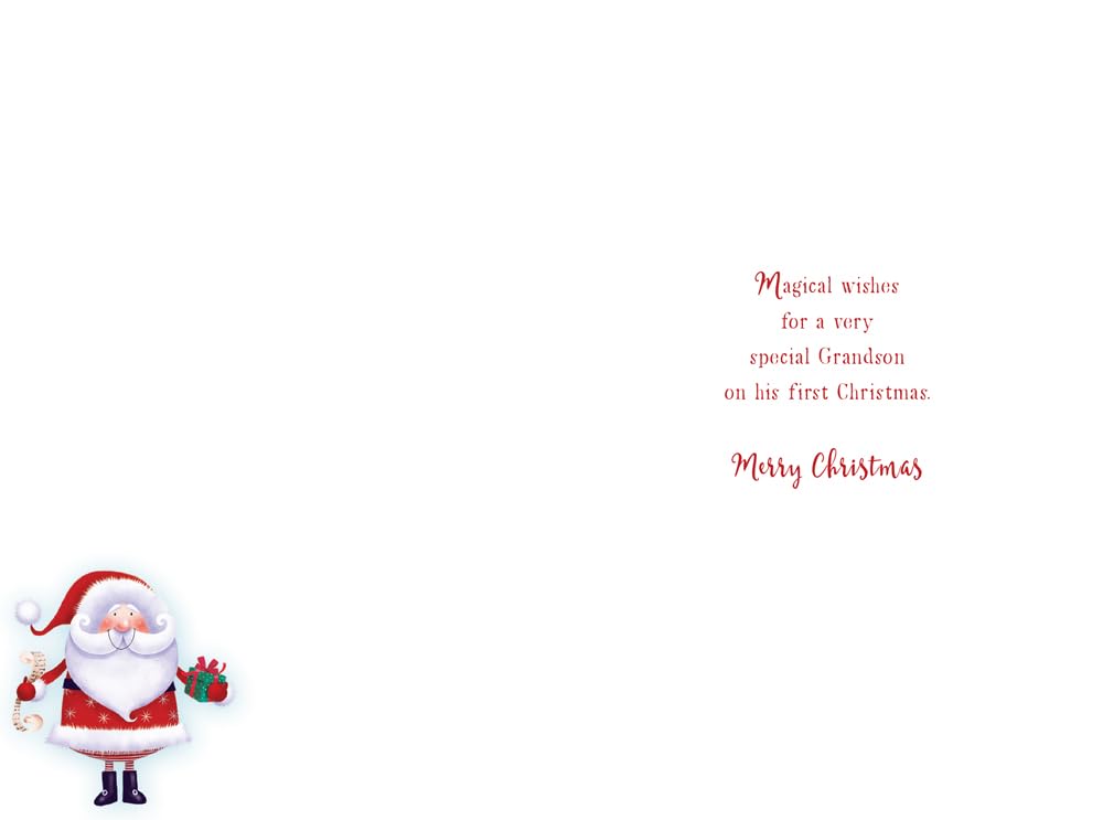 1st Christmas Card Special Grandson 1st Christmas Large Santa 15x23cm