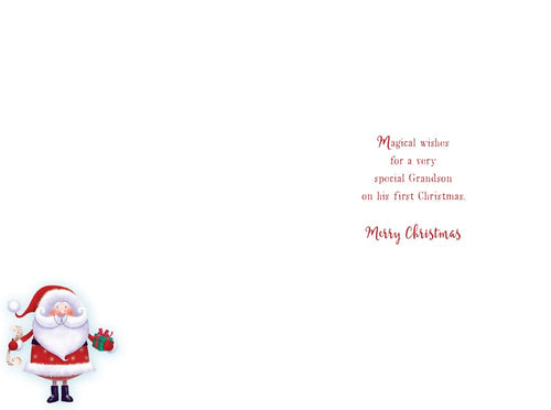 1st Christmas Card Special Grandson 1st Christmas Large Santa 15x23cm