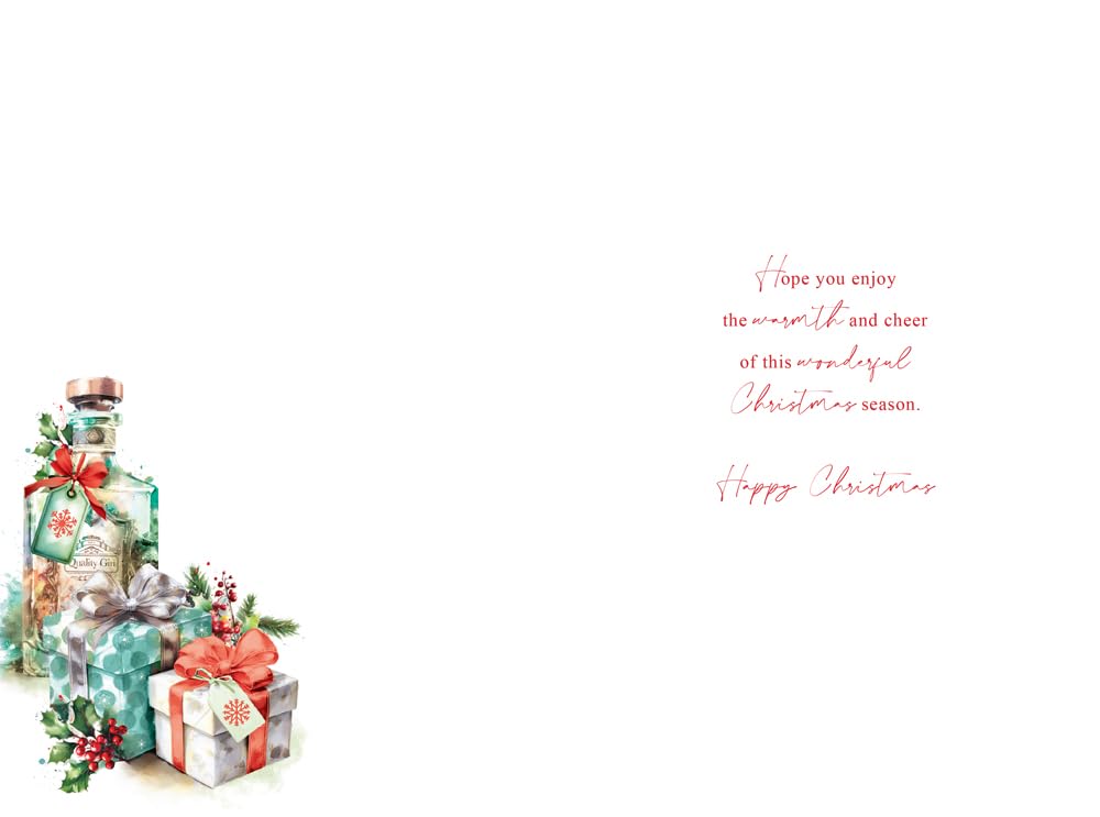 Christmas Card Special Brother & Partner Large Gin Bottle Gifts 15x23cm