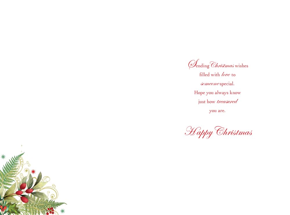 Christmas Card For My Wonderful Partner Large Gold Bauble Heart 15x23cm