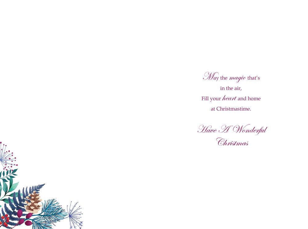Christmas Card To Special Friend Large Cute Deer Snow Scene 15x23cm
