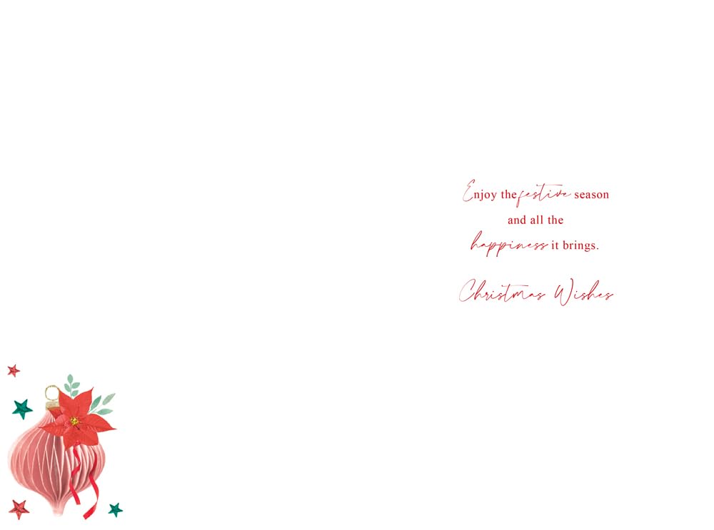 Christmas Card Special Granddaughter & Boyfriend Large Baubles 15x23cm