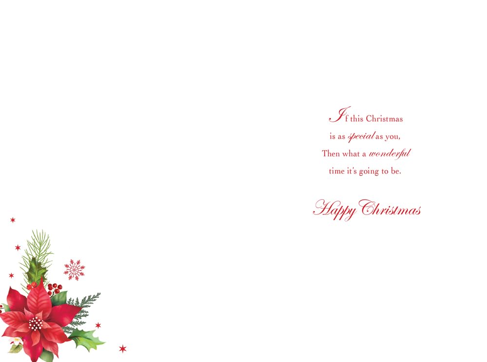 Christmas Card To Special Grandma Large Poinsettia Cinnamon 15x23cm