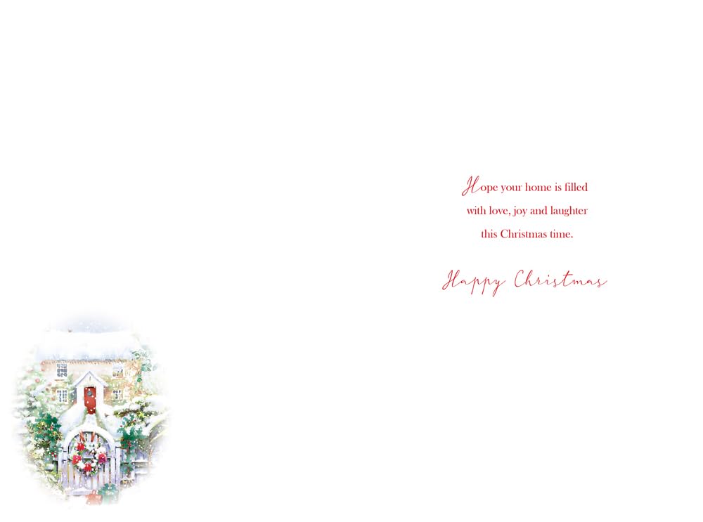 Christmas Card Special Daughter & Family Large Snowy House 15x23cm