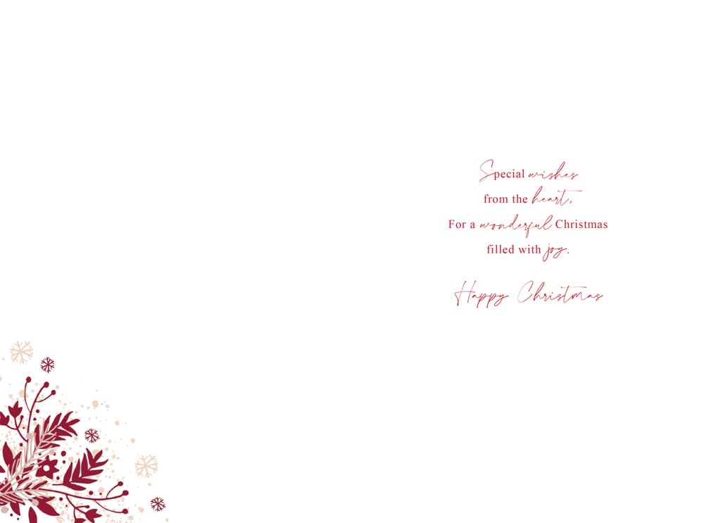 Christmas Card Special Sister & Husband Large Deer Wreath 15x23cm