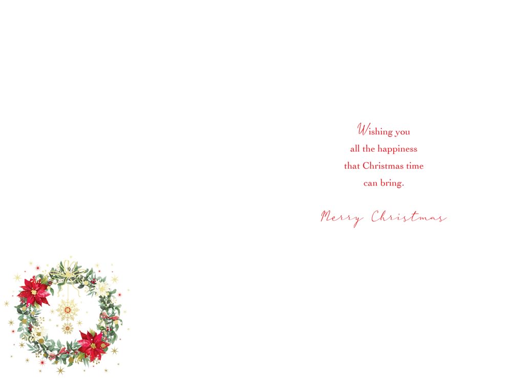 Christmas Card Special Sister & Partner Large Floral Wreath 15x23cm