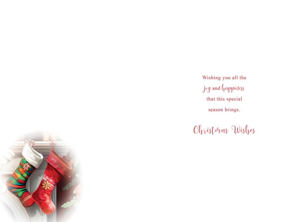 Christmas Card To Sister & Brother-in-Law Large Stockings Lantern 15x23cm