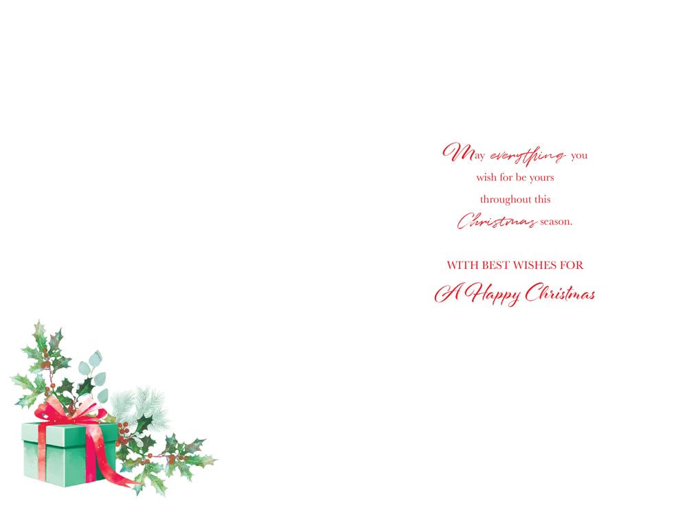 Christmas Card To Special Sister Large Gold Poinsettia Gift 15x23cm