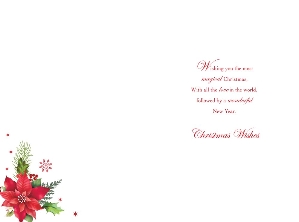 Christmas Card To Special Aunt Large Poinsettia Cinnamon 15x23cm
