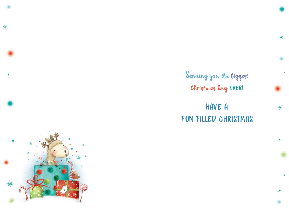 Daddy Christmas Card Modern Cute Reindeer Gifts 7.5" x 5" Lovely Verse