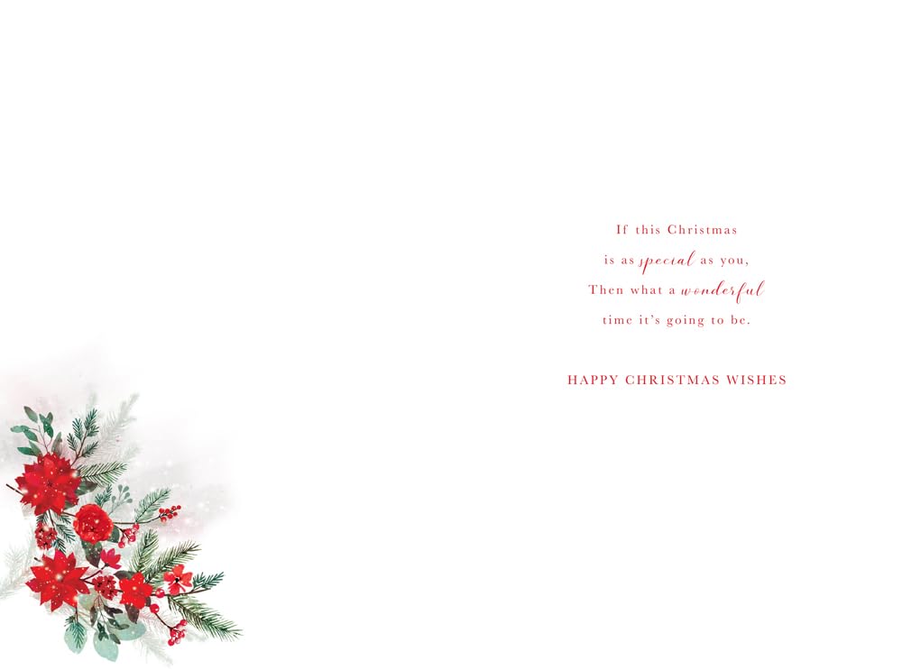 Christmas Card To Special Mum Large Deer Snow Scene Floral Festive 15x23cm
