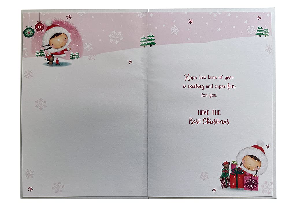 Great Granddaughter Christmas Card Cute Girl Design Lovely Verse
