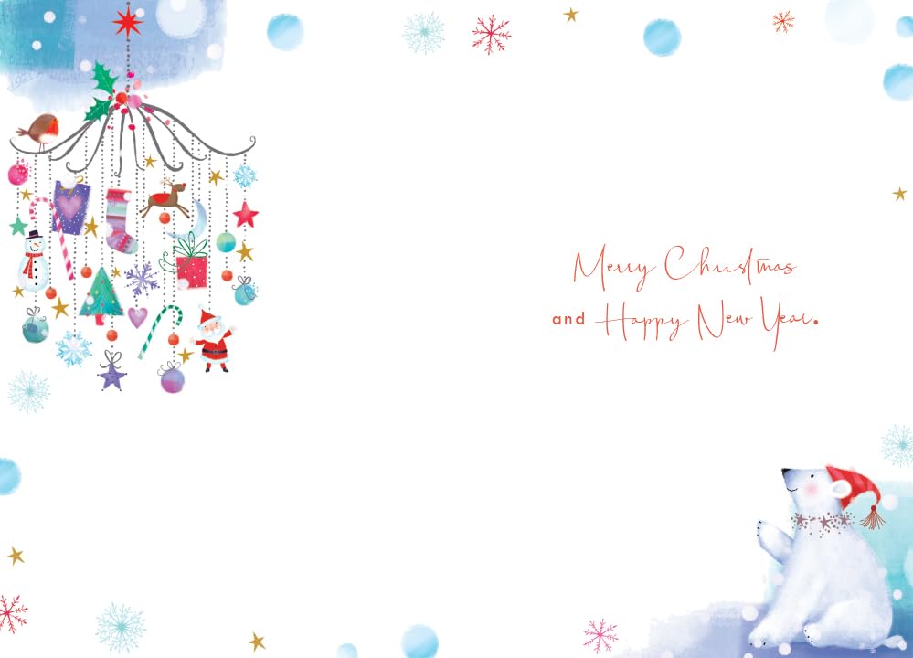 Baby's 1st First Christmas Card Polar Bear Mobile 7.5" x 5" Lovely Verse