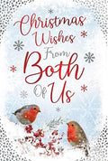 From Both Of Us Christmas Card Robins & Twig Design Lovely Verse