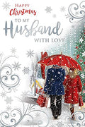 Husband Christmas Card With Love Couple Walking Snow Design Lovely Verse