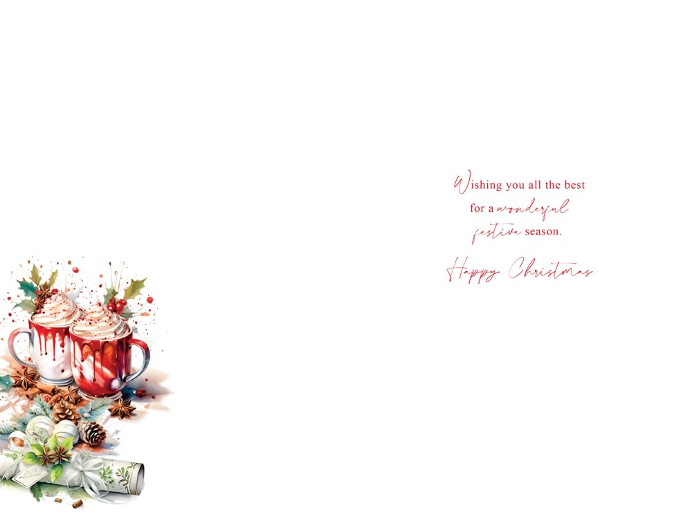 Christmas Card Niece & Partner Large Hot Chocolate Mugs Drinks 15x23cm