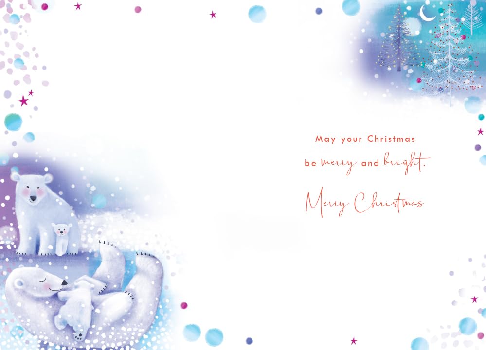 Open Christmas Card Especailly For You Polar Bears 7.5" x 5" Lovely Verse