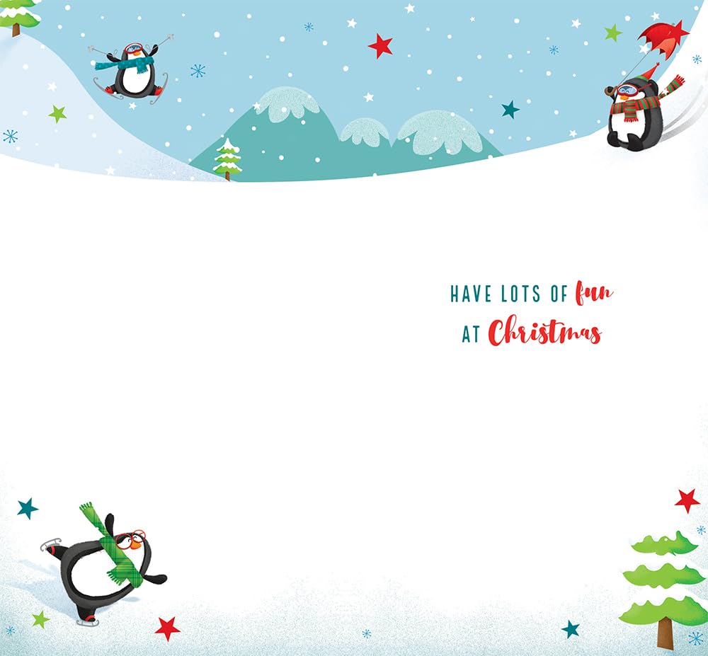 Open Christmas Card Let It Snow Let It Snow 9" x 5"