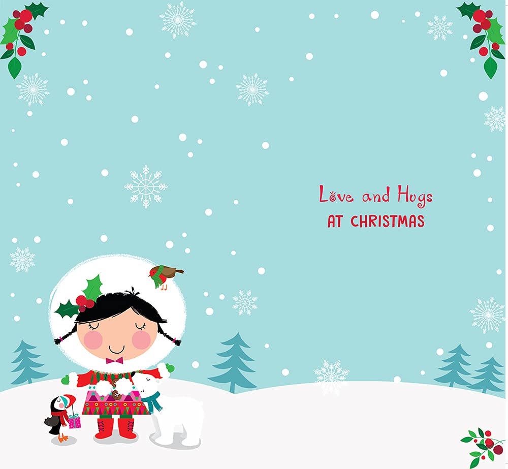 Mummy Christmas Card Wishing You A Cozy Christmas Girl Polar Bear Bright Design