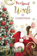 Special Uncle Christmas Card Santa Relaxing Design Lovely Verse
