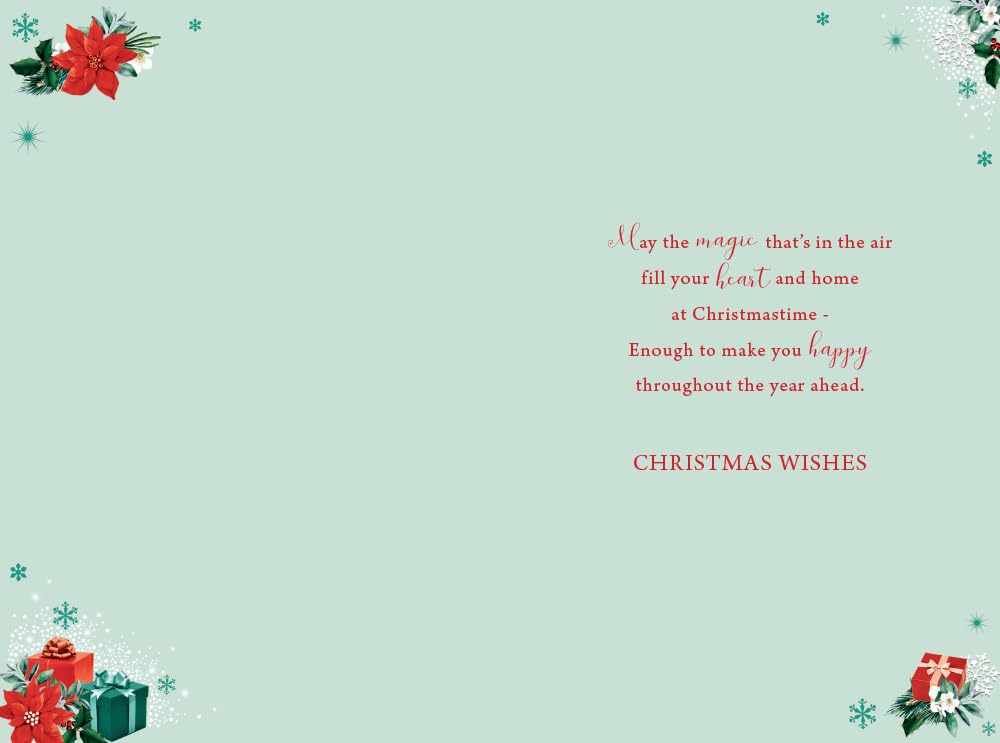 Daughter & Family Christmas Card Modern Star Gifts 9" x 6" Lovely Verse