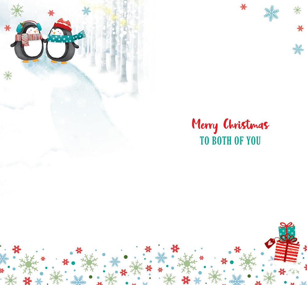Son & Daughter In Law Christmas Card Walking In A Winter Wonderland 9" x 5"