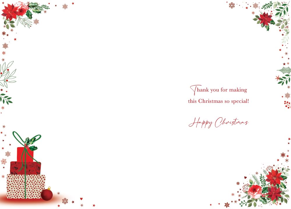 Special Friends Christmas Card Modern Gifts JOY Baubles 7.5" x 5" Lovely Verse