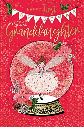 Granddaughter Christmas Card Fairy Snowglobe Design Lovely Verse
