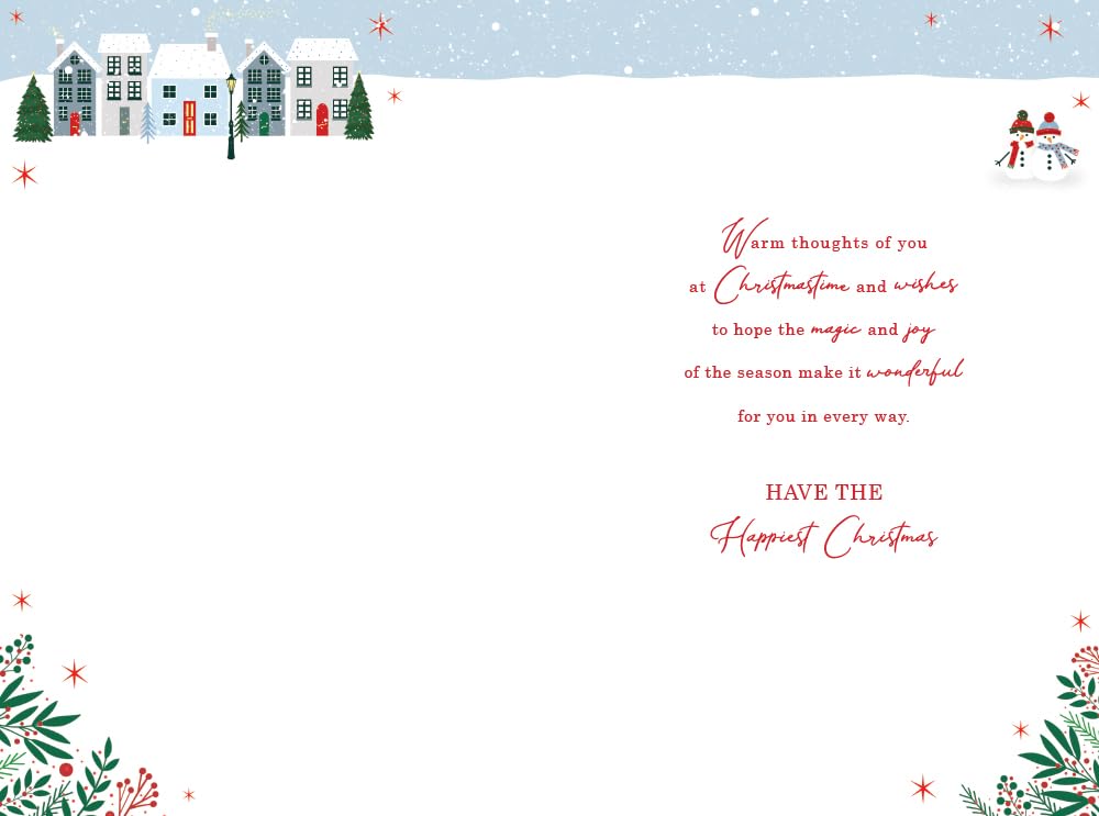 Daughter & Son in Law Christmas Card Modern Houses 9" x 6" Lovely Verse