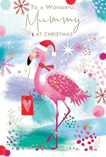 Wonderful Mummy Christmas Card Flamingo Design Lovely Verse