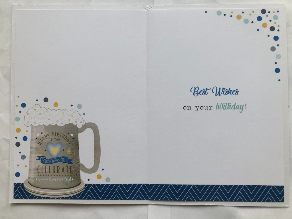 Birthday Card For Husband 13x19cm Beer Mug Celebrate Design With Verse Inside