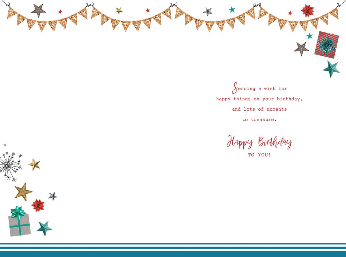 Great Grandson 18th Birthday Card - Stars & Presents - Free UK P&P