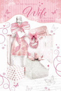 Wife Happy Birthday Card Beautiful Prosecco Wine Presents Lovely Verse