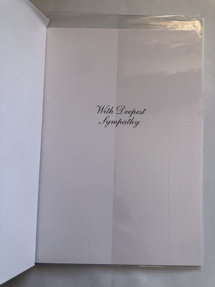 With Sympathy Condolence Card Swirl Embossed Foiled