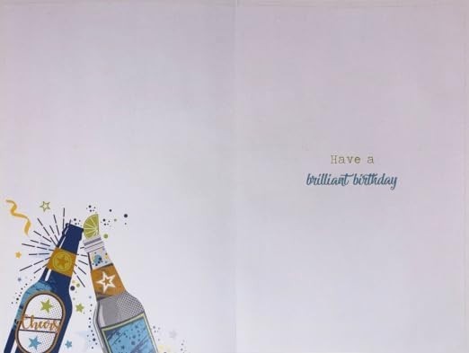 Birthday Card for Grandson  Cheers Bottles & Confetti  15x23cm  Colour Insert