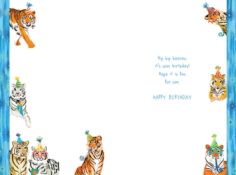 Great Grandson 8th Birthday Card Age 8 Tigers 9" x 6" Lovely Verse