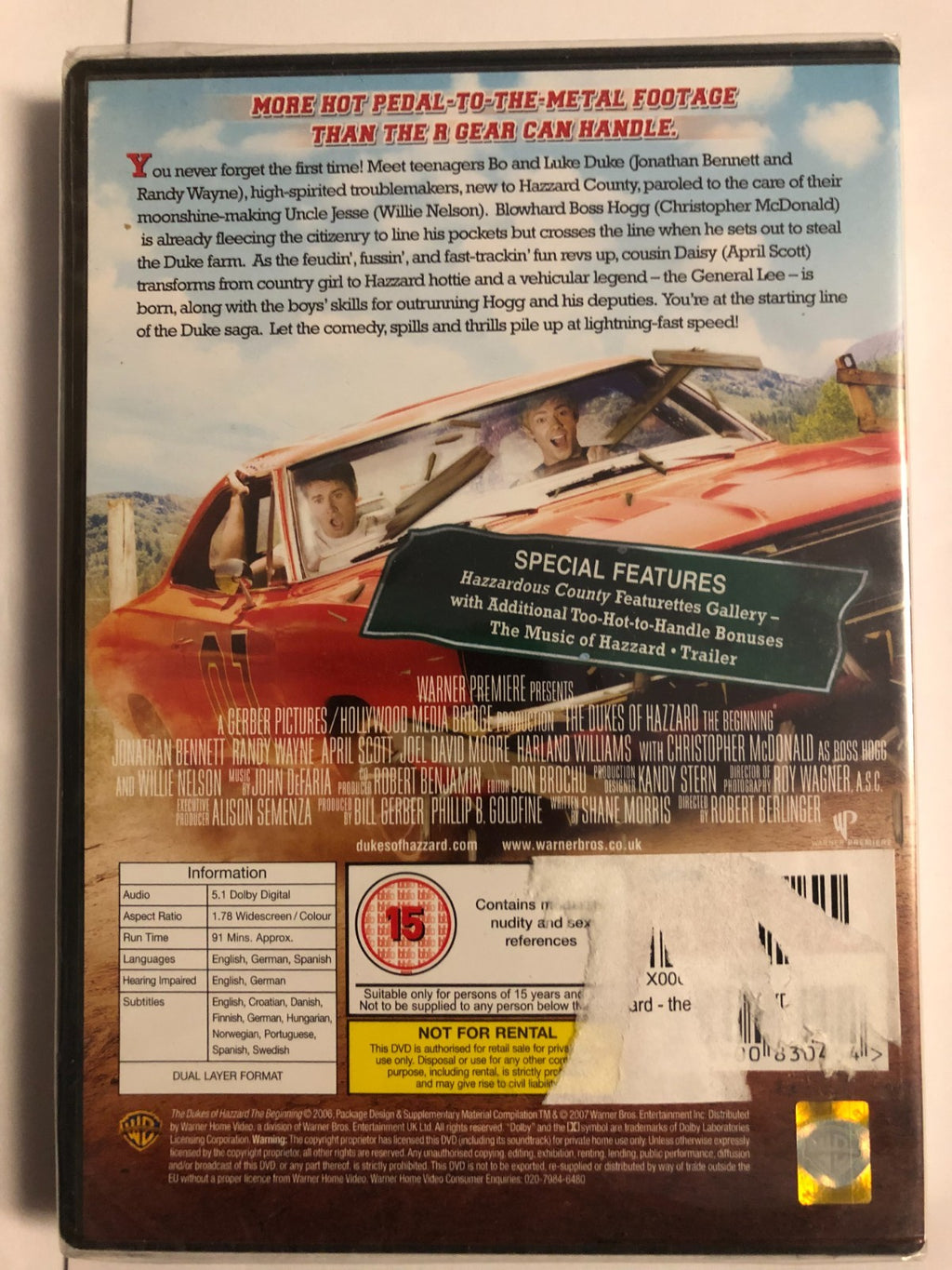 THE DUKES OF HAZZRD THE BEGINNING DVD Robert Berlinger Movie Film New UK R2
