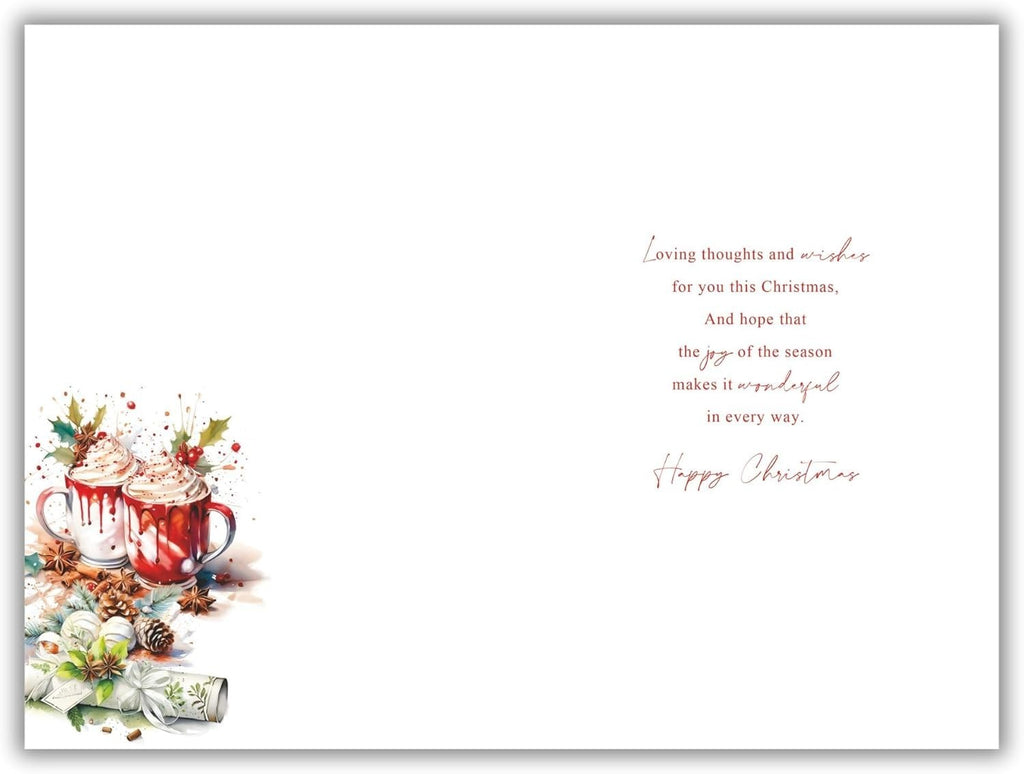Christmas Card For Mum & Dad Large 15x23cm Festive Mugs Verse 15cm x 23cm