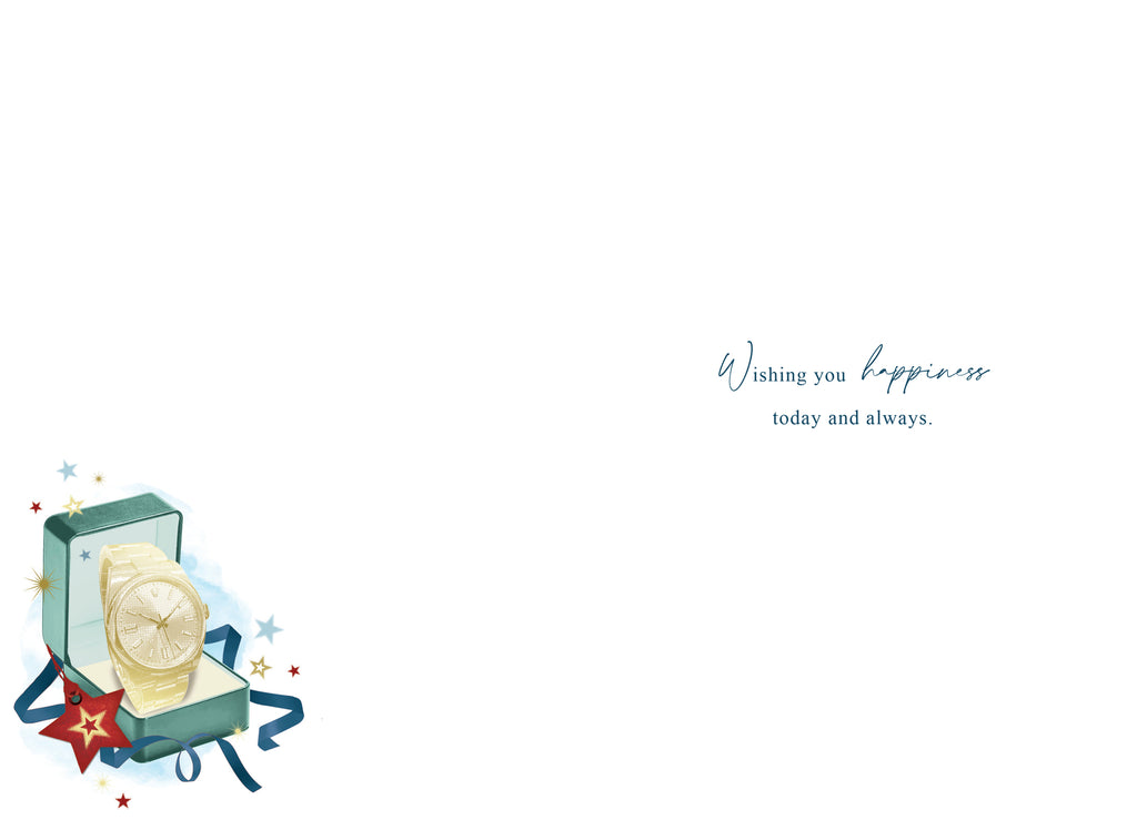 Happy 21st Birthday Card Male Foil Finish 8" x 6" Lovely Verse
