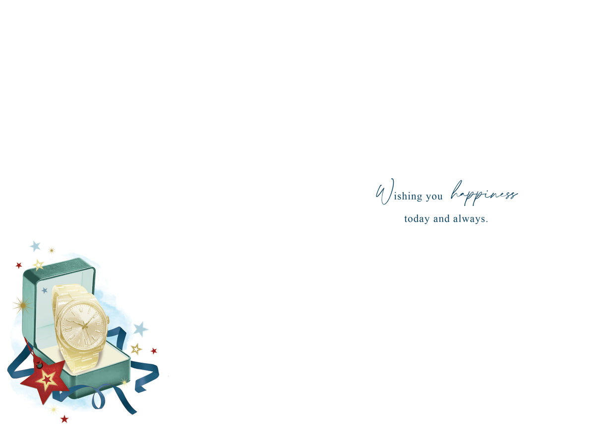 Happy 21st Birthday Card Male Foil Finish 8" x 6" Lovely Verse