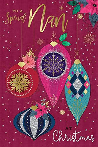 Special Nan Christmas Card Shaped Baubles DesignLovely Verse