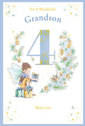 Grandson 4th Birthday Card Age 4 Berry Pixie 9" x 6" Lovely Verse