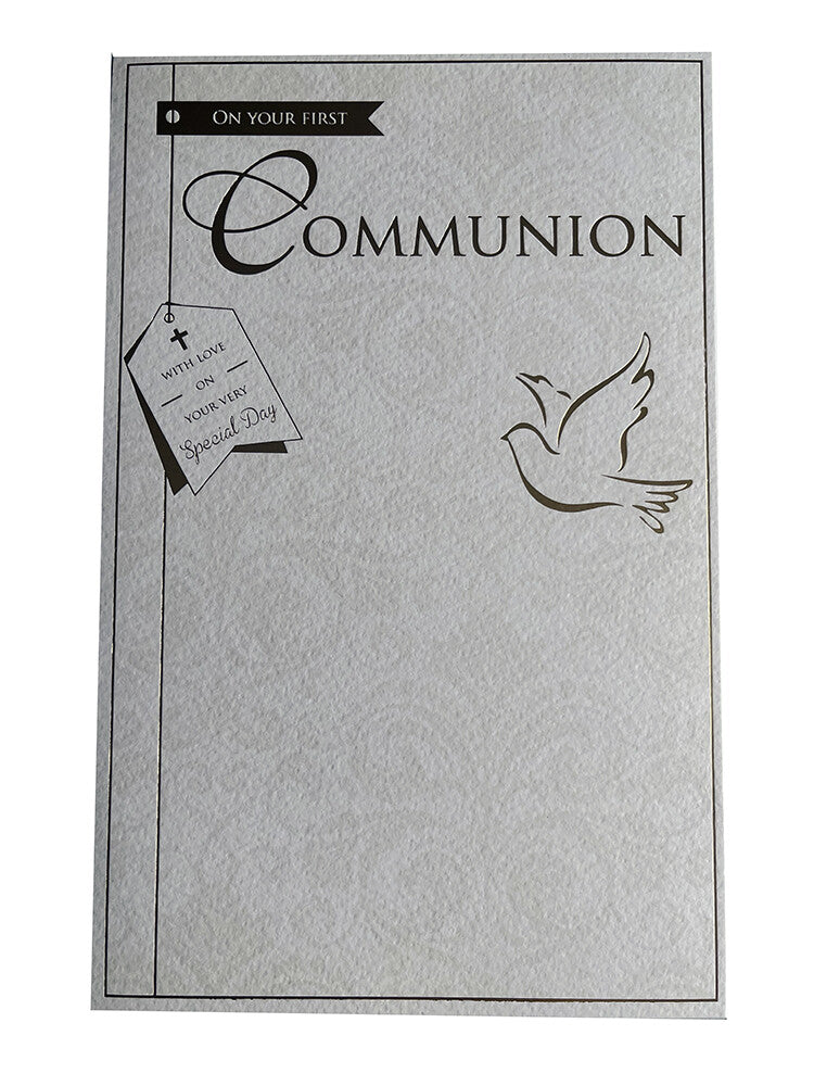 On Your First Communion Day Unisex Male Female Cute Dove Design Greeting Card
