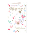 On Your Engagement Card Congratulations Lovely Heart Bird & Ring DesignClassic