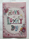 Daughter Happy Birthday Card Butterflies Flowerts Have a Lovely Day