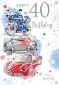 Happy 40th Birthday Card Male Foil Finish 8" x 6" Lovely Verse