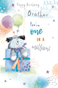 Brother Happy Birthday Card You're One In A Million Cute Dog Birthday